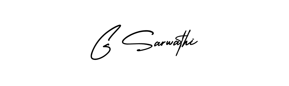 How to make G Sarwathi name signature. Use AmerikaSignatureDemo-Regular style for creating short signs online. This is the latest handwritten sign. G Sarwathi signature style 3 images and pictures png