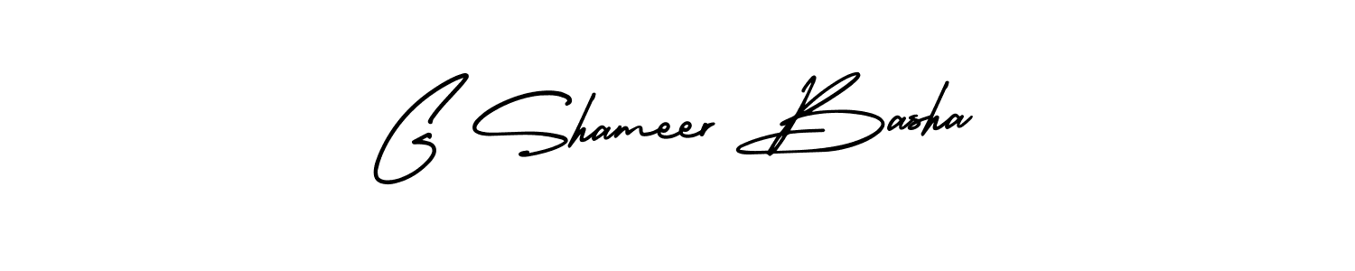 Use a signature maker to create a handwritten signature online. With this signature software, you can design (AmerikaSignatureDemo-Regular) your own signature for name G Shameer Basha. G Shameer Basha signature style 3 images and pictures png