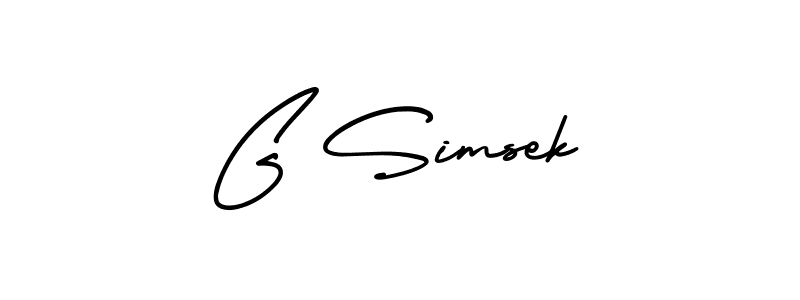 Design your own signature with our free online signature maker. With this signature software, you can create a handwritten (AmerikaSignatureDemo-Regular) signature for name G Simsek. G Simsek signature style 3 images and pictures png