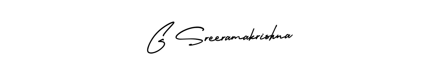 The best way (AmerikaSignatureDemo-Regular) to make a short signature is to pick only two or three words in your name. The name G Sreeramakrishna include a total of six letters. For converting this name. G Sreeramakrishna signature style 3 images and pictures png