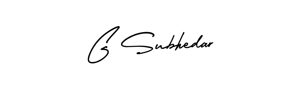 Use a signature maker to create a handwritten signature online. With this signature software, you can design (AmerikaSignatureDemo-Regular) your own signature for name G Subhedar. G Subhedar signature style 3 images and pictures png