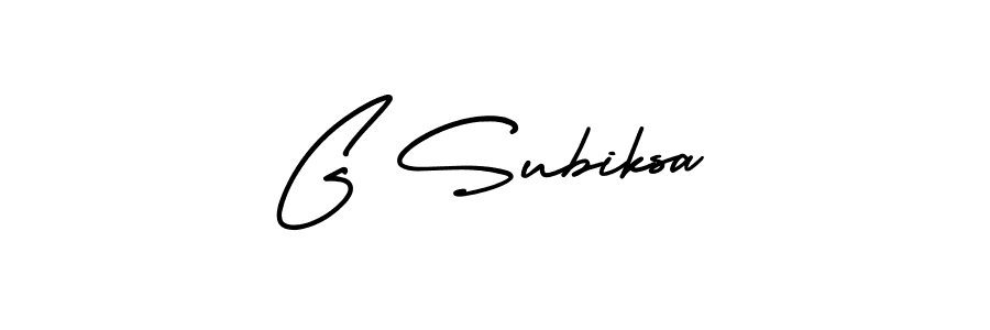 Make a beautiful signature design for name G Subiksa. Use this online signature maker to create a handwritten signature for free. G Subiksa signature style 3 images and pictures png