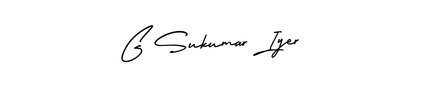 How to make G Sukumar Iyer name signature. Use AmerikaSignatureDemo-Regular style for creating short signs online. This is the latest handwritten sign. G Sukumar Iyer signature style 3 images and pictures png