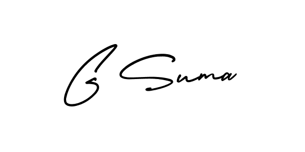 Design your own signature with our free online signature maker. With this signature software, you can create a handwritten (AmerikaSignatureDemo-Regular) signature for name G Suma. G Suma signature style 3 images and pictures png