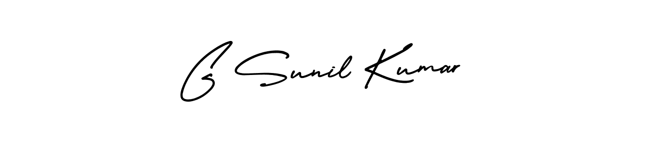 This is the best signature style for the G Sunil Kumar name. Also you like these signature font (AmerikaSignatureDemo-Regular). Mix name signature. G Sunil Kumar signature style 3 images and pictures png