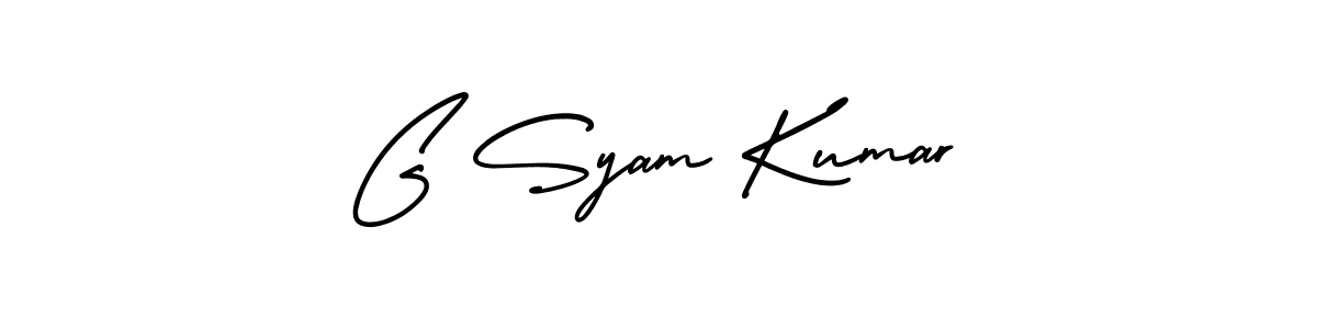 This is the best signature style for the G Syam Kumar name. Also you like these signature font (AmerikaSignatureDemo-Regular). Mix name signature. G Syam Kumar signature style 3 images and pictures png