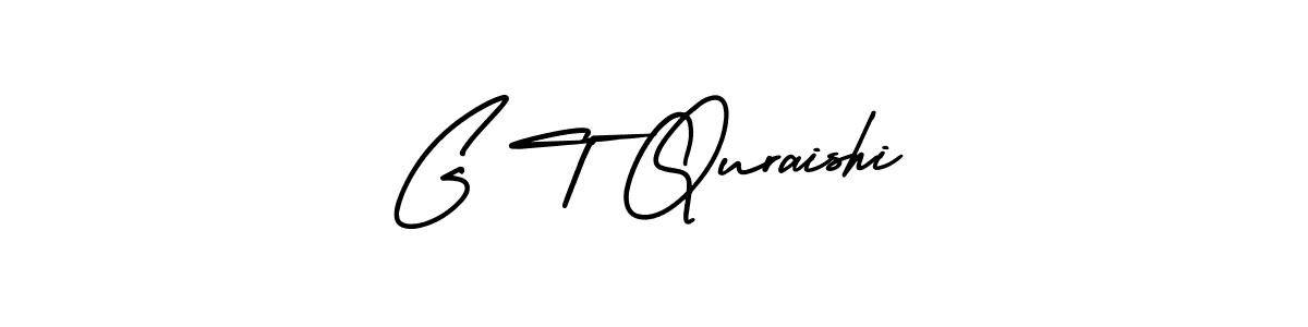 The best way (AmerikaSignatureDemo-Regular) to make a short signature is to pick only two or three words in your name. The name G T Quraishi include a total of six letters. For converting this name. G T Quraishi signature style 3 images and pictures png