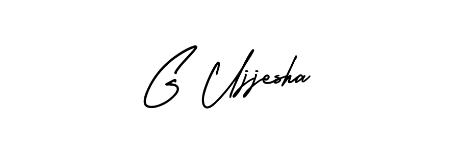 Design your own signature with our free online signature maker. With this signature software, you can create a handwritten (AmerikaSignatureDemo-Regular) signature for name G Ujjesha. G Ujjesha signature style 3 images and pictures png