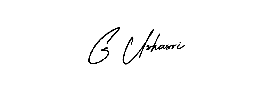 Also You can easily find your signature by using the search form. We will create G Ushasri name handwritten signature images for you free of cost using AmerikaSignatureDemo-Regular sign style. G Ushasri signature style 3 images and pictures png