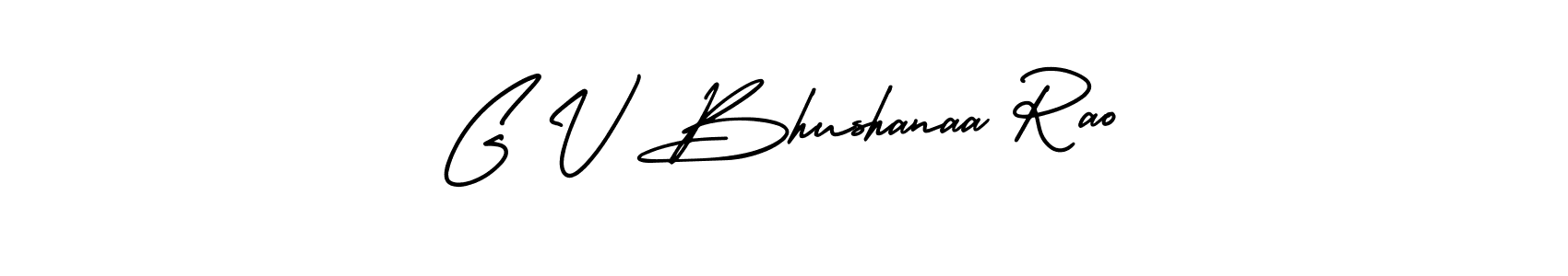 This is the best signature style for the G V Bhushanaa Rao name. Also you like these signature font (AmerikaSignatureDemo-Regular). Mix name signature. G V Bhushanaa Rao signature style 3 images and pictures png