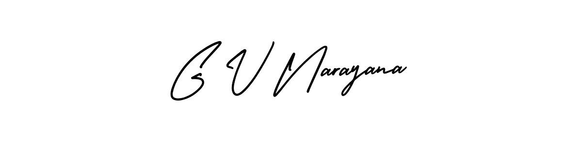 The best way (AmerikaSignatureDemo-Regular) to make a short signature is to pick only two or three words in your name. The name G V Narayana include a total of six letters. For converting this name. G V Narayana signature style 3 images and pictures png