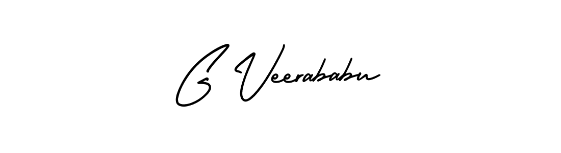 How to make G Veerababu name signature. Use AmerikaSignatureDemo-Regular style for creating short signs online. This is the latest handwritten sign. G Veerababu signature style 3 images and pictures png