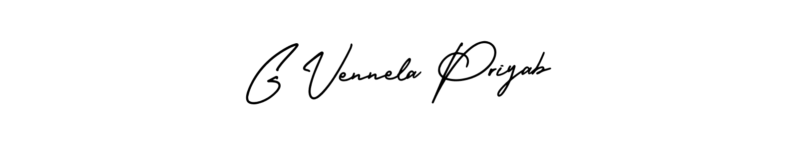 It looks lik you need a new signature style for name G Vennela Priyab. Design unique handwritten (AmerikaSignatureDemo-Regular) signature with our free signature maker in just a few clicks. G Vennela Priyab signature style 3 images and pictures png