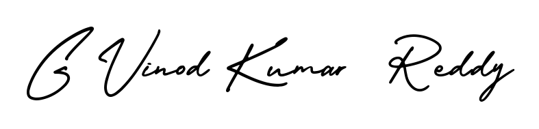 Get an exclusive digital autograph for G Vinod Kumar  Reddy. The AmerikaSignatureDemo-Regular typeface captures the charm of real penmanship on paper. G Vinod Kumar  Reddy signature style 3 images and pictures png