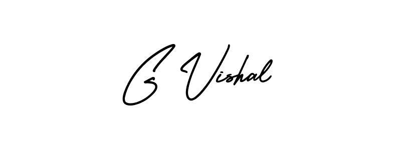 You should practise on your own different ways (AmerikaSignatureDemo-Regular) to write your name (G Vishal) in signature. don't let someone else do it for you. G Vishal signature style 3 images and pictures png