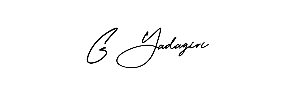 The best way (AmerikaSignatureDemo-Regular) to make a short signature is to pick only two or three words in your name. The name G Yadagiri include a total of six letters. For converting this name. G Yadagiri signature style 3 images and pictures png