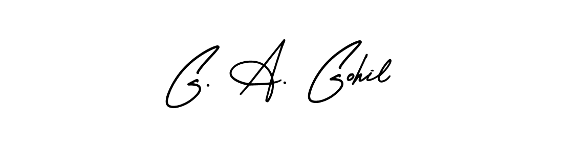 Similarly AmerikaSignatureDemo-Regular is the best handwritten signature design. Signature creator online .You can use it as an online autograph creator for name G. A. Gohil. G. A. Gohil signature style 3 images and pictures png