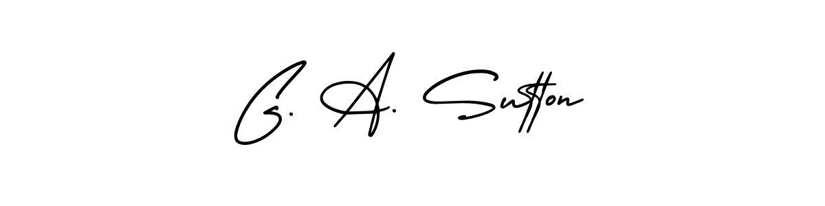 You should practise on your own different ways (AmerikaSignatureDemo-Regular) to write your name (G. A. Sutton) in signature. don't let someone else do it for you. G. A. Sutton signature style 3 images and pictures png