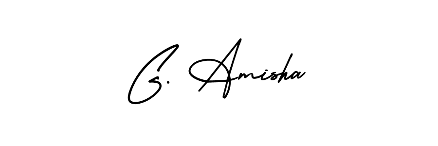 Use a signature maker to create a handwritten signature online. With this signature software, you can design (AmerikaSignatureDemo-Regular) your own signature for name G. Amisha. G. Amisha signature style 3 images and pictures png