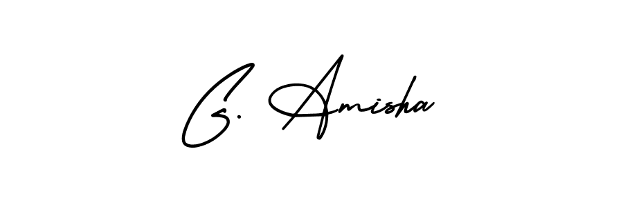 You should practise on your own different ways (AmerikaSignatureDemo-Regular) to write your name (G. Amisha) in signature. don't let someone else do it for you. G. Amisha signature style 3 images and pictures png