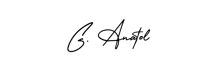 You should practise on your own different ways (AmerikaSignatureDemo-Regular) to write your name (G. Anatol) in signature. don't let someone else do it for you. G. Anatol signature style 3 images and pictures png