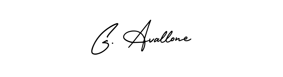 Use a signature maker to create a handwritten signature online. With this signature software, you can design (AmerikaSignatureDemo-Regular) your own signature for name G. Avallone. G. Avallone signature style 3 images and pictures png