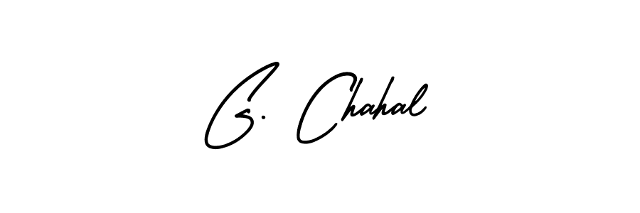 You should practise on your own different ways (AmerikaSignatureDemo-Regular) to write your name (G. Chahal) in signature. don't let someone else do it for you. G. Chahal signature style 3 images and pictures png