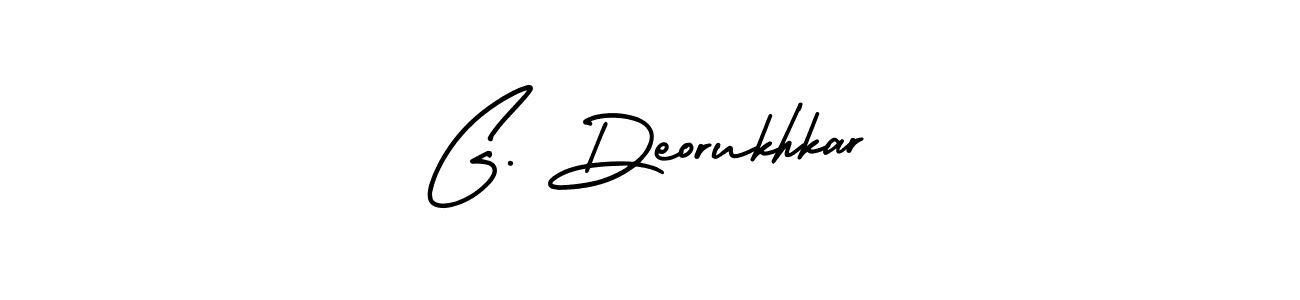 The best way (AmerikaSignatureDemo-Regular) to make a short signature is to pick only two or three words in your name. The name G. Deorukhkar include a total of six letters. For converting this name. G. Deorukhkar signature style 3 images and pictures png