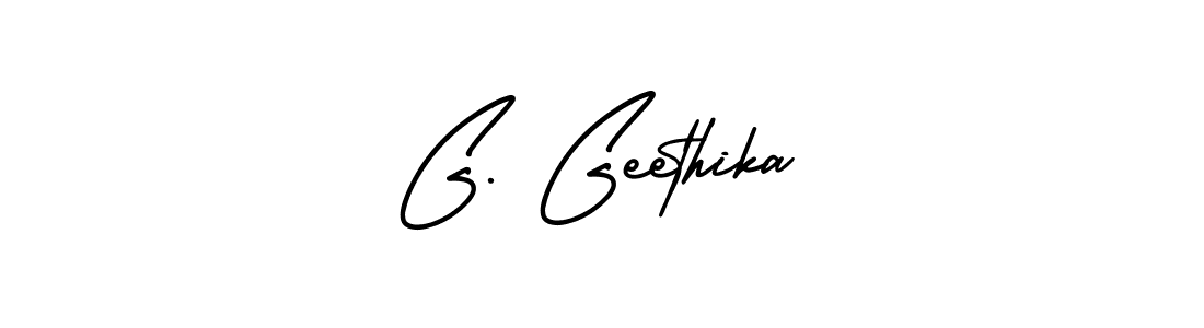 G. Geethika stylish signature style. Best Handwritten Sign (AmerikaSignatureDemo-Regular) for my name. Handwritten Signature Collection Ideas for my name G. Geethika. G. Geethika signature style 3 images and pictures png