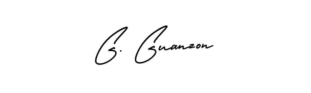 The best way (AmerikaSignatureDemo-Regular) to make a short signature is to pick only two or three words in your name. The name G. Guanzon include a total of six letters. For converting this name. G. Guanzon signature style 3 images and pictures png