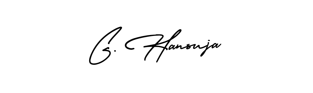 Use a signature maker to create a handwritten signature online. With this signature software, you can design (AmerikaSignatureDemo-Regular) your own signature for name G. Hansuja. G. Hansuja signature style 3 images and pictures png