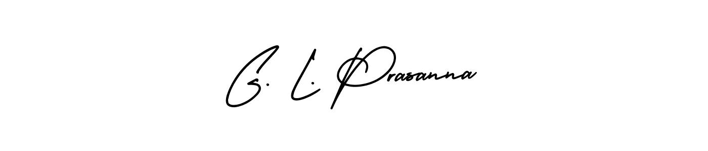 This is the best signature style for the G. L. Prasanna name. Also you like these signature font (AmerikaSignatureDemo-Regular). Mix name signature. G. L. Prasanna signature style 3 images and pictures png