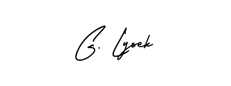 How to Draw G. Lysek signature style? AmerikaSignatureDemo-Regular is a latest design signature styles for name G. Lysek. G. Lysek signature style 3 images and pictures png