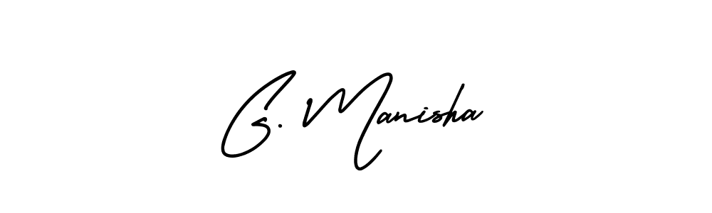 This is the best signature style for the G. Manisha name. Also you like these signature font (AmerikaSignatureDemo-Regular). Mix name signature. G. Manisha signature style 3 images and pictures png