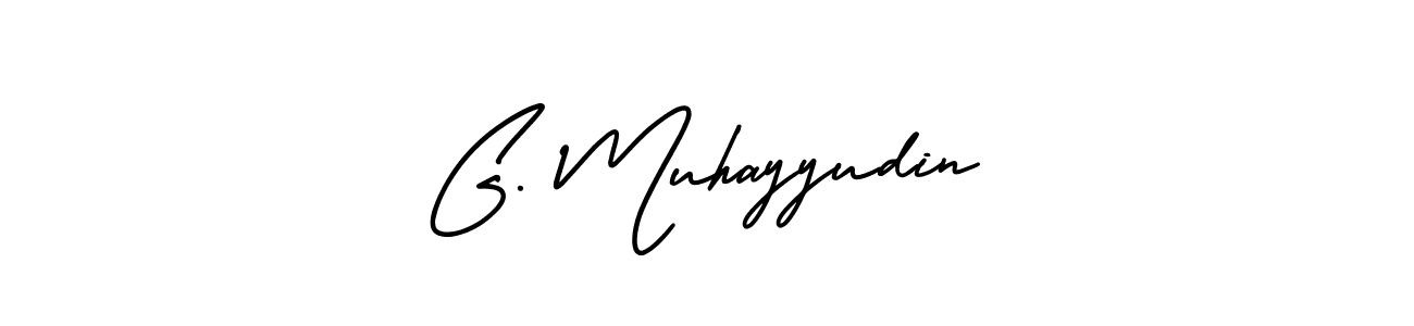 Design your own signature with our free online signature maker. With this signature software, you can create a handwritten (AmerikaSignatureDemo-Regular) signature for name G. Muhayyudin. G. Muhayyudin signature style 3 images and pictures png