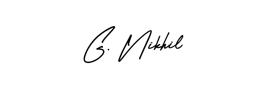 Use a signature maker to create a handwritten signature online. With this signature software, you can design (AmerikaSignatureDemo-Regular) your own signature for name G. Nikhil. G. Nikhil signature style 3 images and pictures png