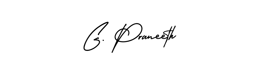 Create a beautiful signature design for name G. Praneeth. With this signature (AmerikaSignatureDemo-Regular) fonts, you can make a handwritten signature for free. G. Praneeth signature style 3 images and pictures png