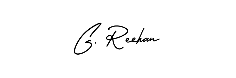 Design your own signature with our free online signature maker. With this signature software, you can create a handwritten (AmerikaSignatureDemo-Regular) signature for name G. Reehan. G. Reehan signature style 3 images and pictures png