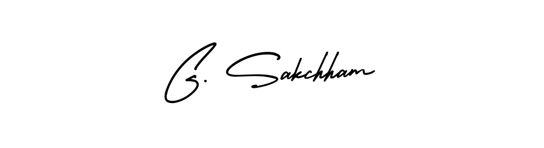 You should practise on your own different ways (AmerikaSignatureDemo-Regular) to write your name (G. Sakchham) in signature. don't let someone else do it for you. G. Sakchham signature style 3 images and pictures png