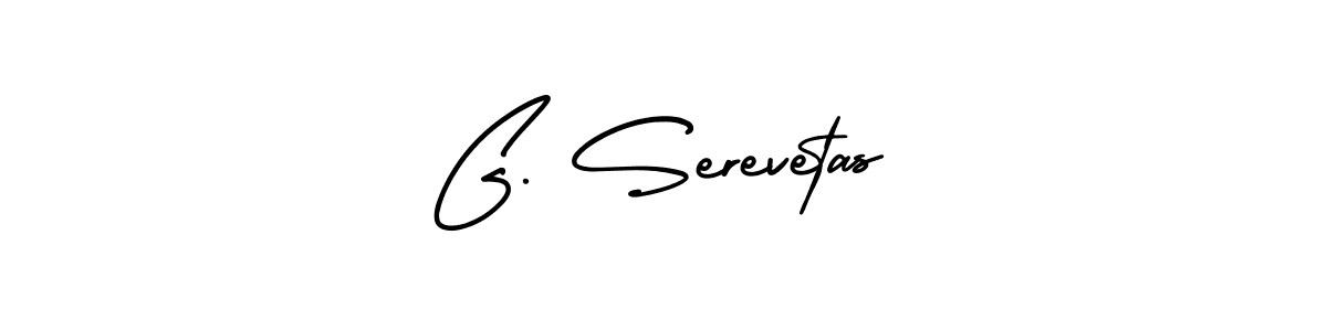 Create a beautiful signature design for name G. Serevetas. With this signature (AmerikaSignatureDemo-Regular) fonts, you can make a handwritten signature for free. G. Serevetas signature style 3 images and pictures png