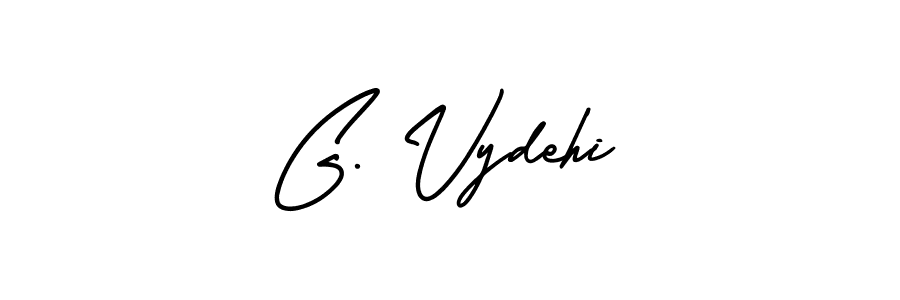 The best way (AmerikaSignatureDemo-Regular) to make a short signature is to pick only two or three words in your name. The name G. Vydehi include a total of six letters. For converting this name. G. Vydehi signature style 3 images and pictures png