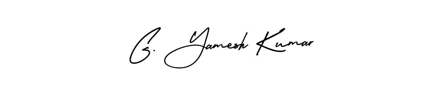 You should practise on your own different ways (AmerikaSignatureDemo-Regular) to write your name (G. Yamesh Kumar) in signature. don't let someone else do it for you. G. Yamesh Kumar signature style 3 images and pictures png