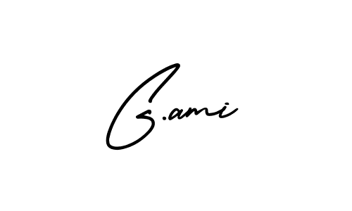 You should practise on your own different ways (AmerikaSignatureDemo-Regular) to write your name (G.ami) in signature. don't let someone else do it for you. G.ami signature style 3 images and pictures png