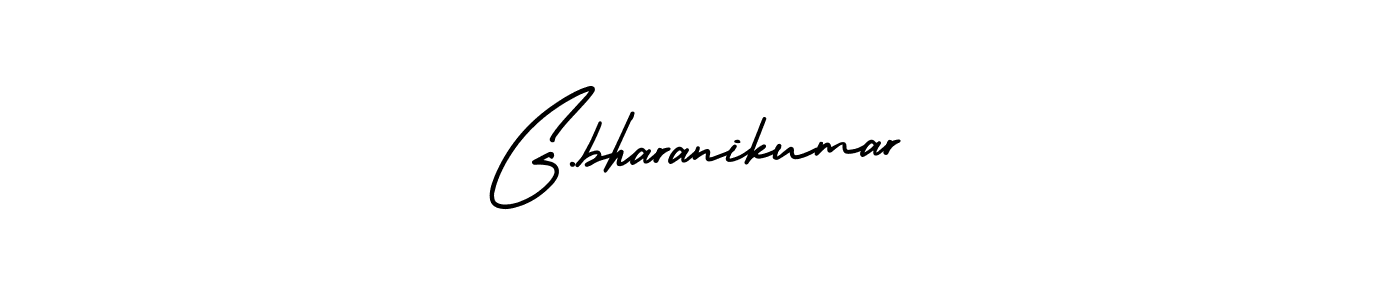 The best way (AmerikaSignatureDemo-Regular) to make a short signature is to pick only two or three words in your name. The name G.bharanikumar include a total of six letters. For converting this name. G.bharanikumar signature style 3 images and pictures png