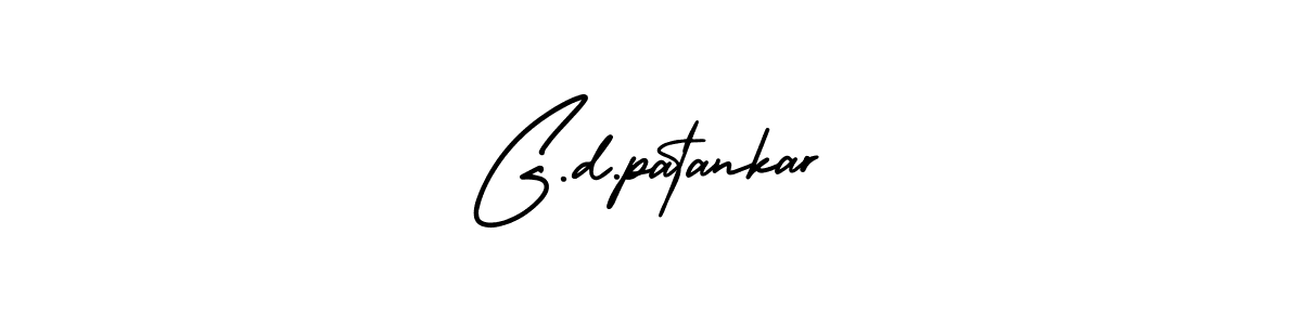 You should practise on your own different ways (AmerikaSignatureDemo-Regular) to write your name (G.d.patankar) in signature. don't let someone else do it for you. G.d.patankar signature style 3 images and pictures png