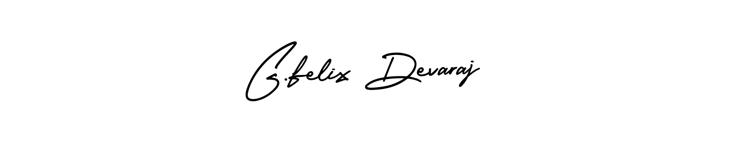 The best way (AmerikaSignatureDemo-Regular) to make a short signature is to pick only two or three words in your name. The name G.felix Devaraj include a total of six letters. For converting this name. G.felix Devaraj signature style 3 images and pictures png