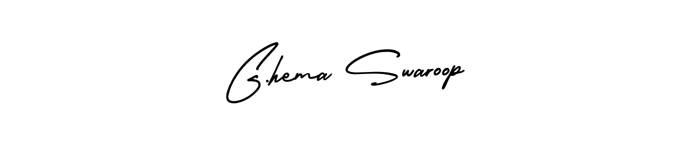 You should practise on your own different ways (AmerikaSignatureDemo-Regular) to write your name (G.hema Swaroop) in signature. don't let someone else do it for you. G.hema Swaroop signature style 3 images and pictures png