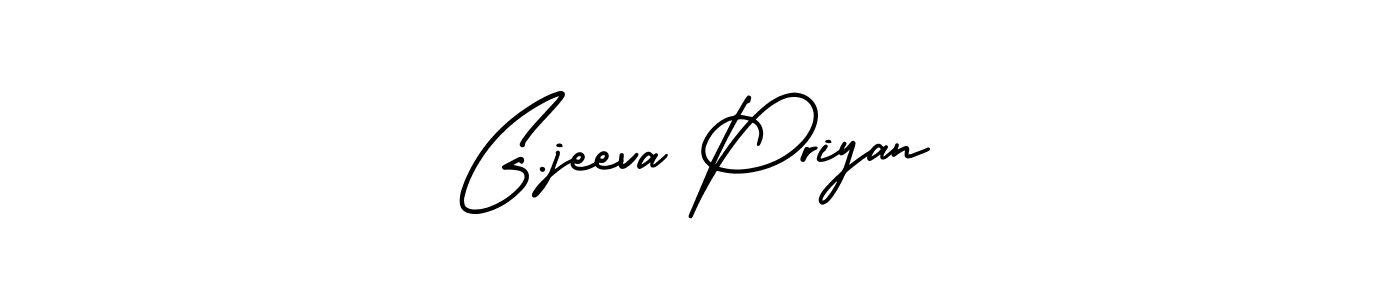 You should practise on your own different ways (AmerikaSignatureDemo-Regular) to write your name (G.jeeva Priyan) in signature. don't let someone else do it for you. G.jeeva Priyan signature style 3 images and pictures png