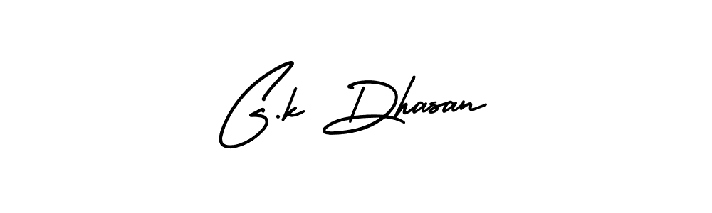 Create a beautiful signature design for name G.k Dhasan. With this signature (AmerikaSignatureDemo-Regular) fonts, you can make a handwritten signature for free. G.k Dhasan signature style 3 images and pictures png