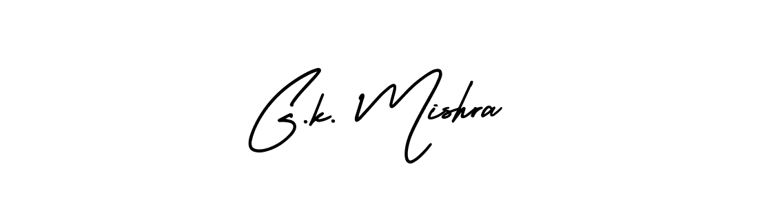 The best way (AmerikaSignatureDemo-Regular) to make a short signature is to pick only two or three words in your name. The name G.k. Mishra include a total of six letters. For converting this name. G.k. Mishra signature style 3 images and pictures png